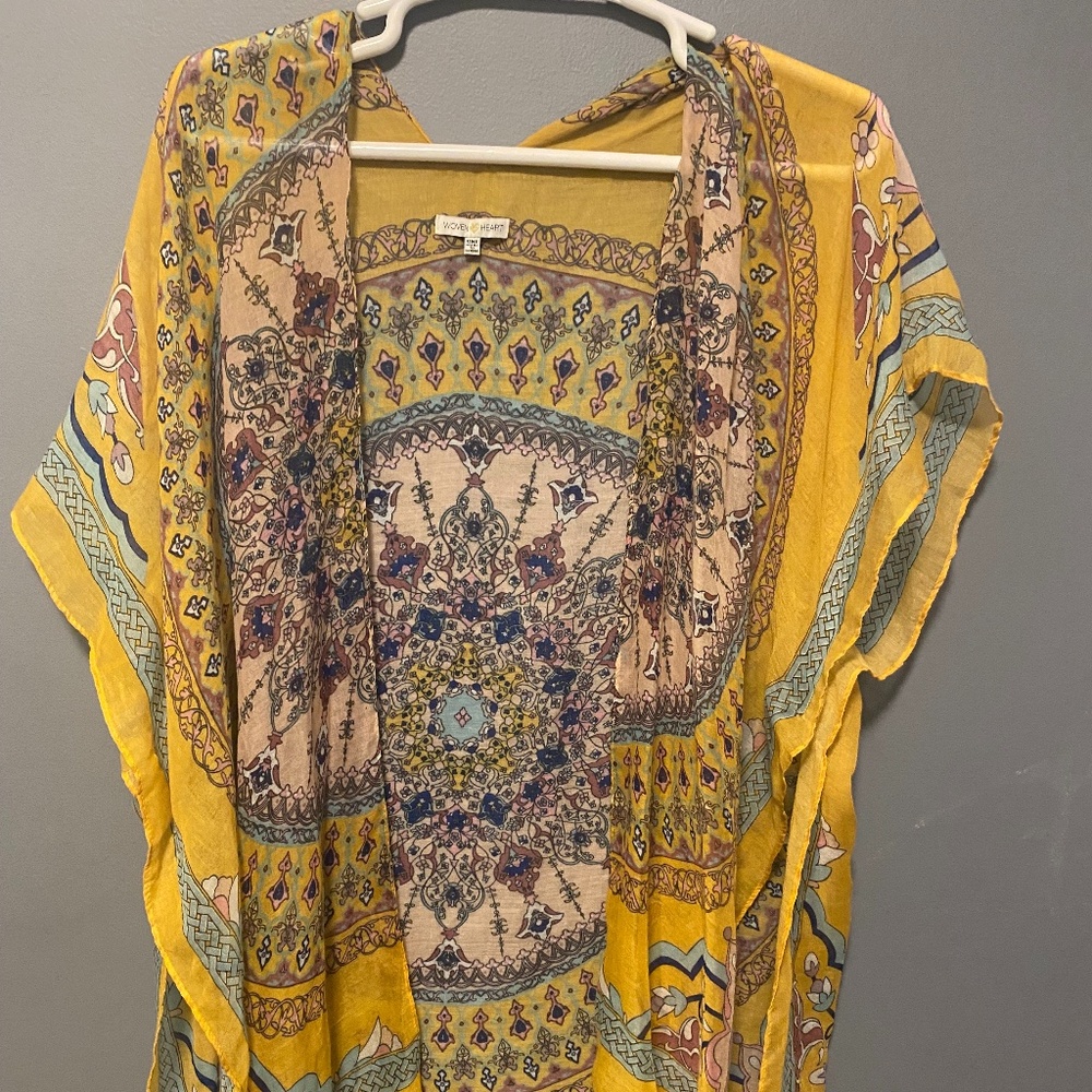 Yellow Printed Kimono